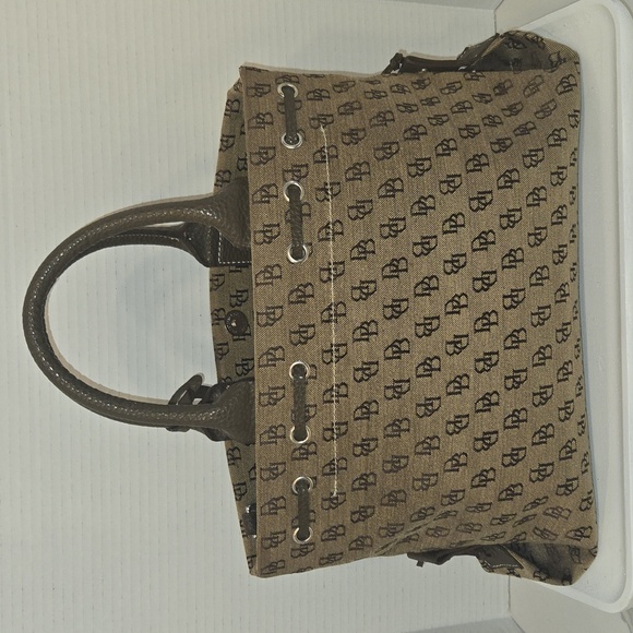 Vintage Y2K Dooney & Burker Brown Monogram Satchel Bag - Picture 4 of 9